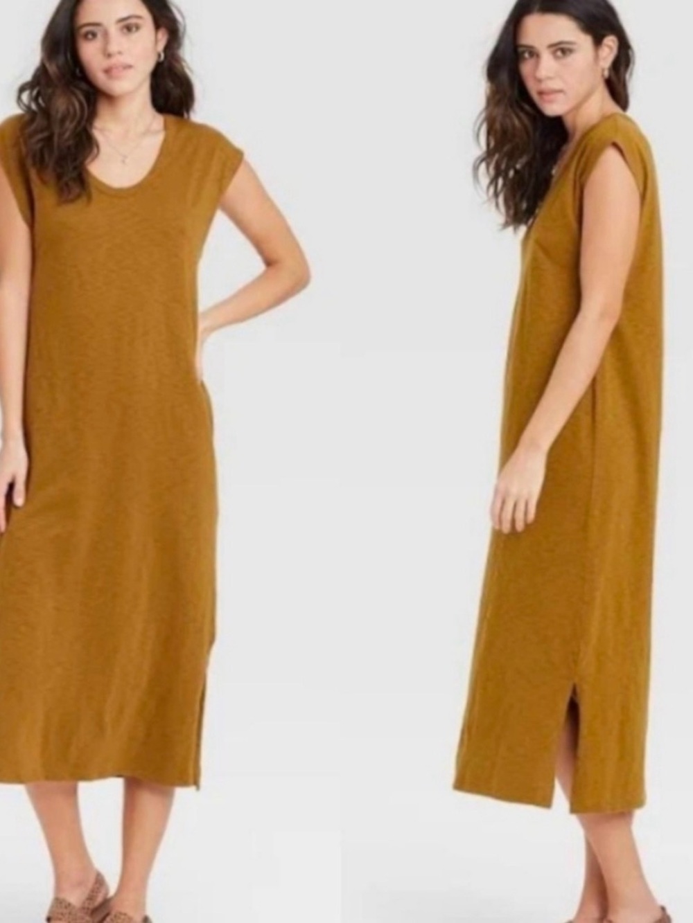 Universal Thread Sleeveless Midi Dress in Mustard